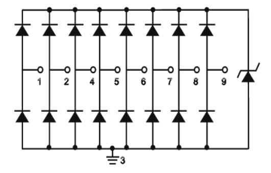 Block Diagram - Littelfuse SP7538P Ultra-Low-Capacitance TVS Diode Array