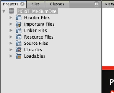 After Opening the PICIOT_MediumOne Project in MPLAB X